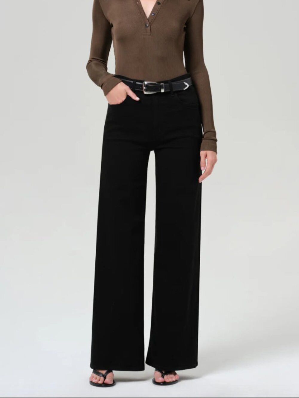Lyra Long Wide Leg Black Jeans